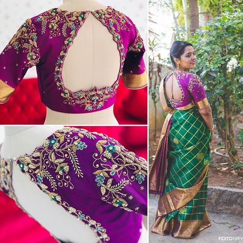 #florals#designerwear#designerlehenga#blouse#detailingatitsbest#pearls @bridesbangalore123 @brides.of.india @wedding_designer_blouse_ideas… Maggam Work Blouse Designs Simple, Work Blouse Designs Simple, Blouse Designs Simple, Simple Aari Work Blouse Design, Simple Aari Work Blouse, Simple Aari Work, Blouse Designs Aari Work, Aari Work Blouse Design, Pink Blouse Designs