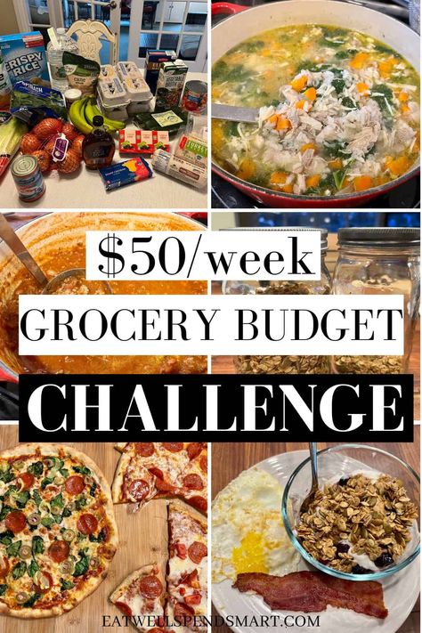 $50 Grocery Budget Challenge - Eat Well Spend Smart 100 Dollar A Week Grocery Budget, 200 Monthly Grocery Budget, Stretch Your Dollar Meals, Week Of Groceries Under $50, 40 Dollar Grocery Budget, 2024 Budget Meals, $50 Budget Grocery List, 25 Dollar Grocery Budget, $50 Weekly Grocery Budget