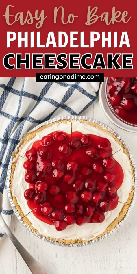 Copycat Crumbl Cookie, Philadelphia Cream Cheese Recipes, Cherry Cream Cheese Pie, Cream Cheese Pie Recipes, Cream Cheese Recipes Dessert, Cheesecake Recipes Philadelphia, Cherry Cheesecake Recipe, No Bake Cheesecake Filling, Cheescake Recipe