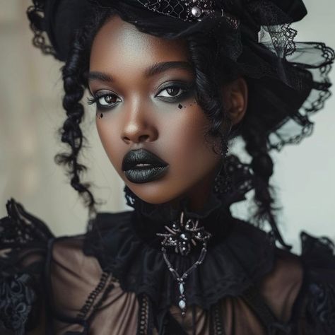 #aiart #goth #theblackravens Victorian Gothic Makeup, Cute Goth Makeup, Gothic Makeup Looks, Cabaret Makeup, Vamp Makeup, Cute Goth, Goth Makeup, Gothic Makeup, Gothic Beauty