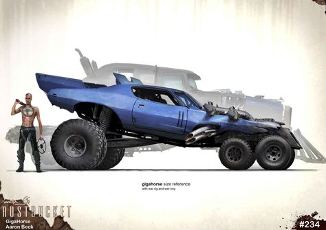 ArtStation - Mad Max: Fury Road - Gigahorse, WETA WORKSHOP DESIGN STUDIO Road Concept Art, Workshop Design Studio, Mad Max Cars, Mad Max Movie, Dieselpunk Vehicles, Post Apocalyptic Art, Car Max, Cool Car Drawings, Weta Workshop