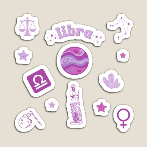 The Zodiac Signs: Libra Sticker Pack | Fall Accessories | Astrology, Horoscopes, Spirituality Horoscope Stickers, Libra Sticker, Astrology Stickers, Zodiac Stickers, Libra Astrology, Libra And Sagittarius, Astrology Libra, Astrology Horoscopes, The Zodiac Signs