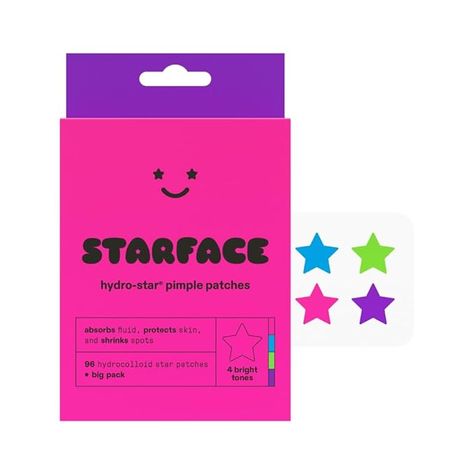 CUTE & EFFECTIVE: A star-shaped pimple patch that's out of this world. Made with 100% hydrocolloid to help absorb fluid, reduce redness, and shrink spots while looking cute.
A SINGLE INGREDIENT: Hydro-Stars have only one ingredient: hydrocolloid, a substance borrowed from surgical dressing that’s clinically proven to improve the appearance of pimples overnight.
FOR EVERYONE, ALWAYS: Hydro-Stars are vegan, cruelty free, dermatologist tested, gentle, and safe for every skin type (even sensitive). Hydro Stars, Blue And Gold Bedroom, Stars Colorful, Pimple Patch, Pimple Patches, Cute Star, Gold Bedroom, Party Pack, Cute Stars