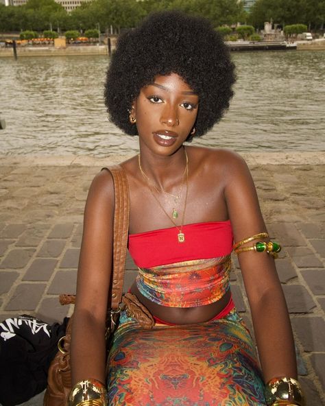 🧜🏿‍♀️ Maximalist Outfits, Maximalist Boho, Maximalist Fashion, Boho Fits, Midsize Fashion, July 1, Going Out Outfits, Afro Hairstyles, Brown Skin