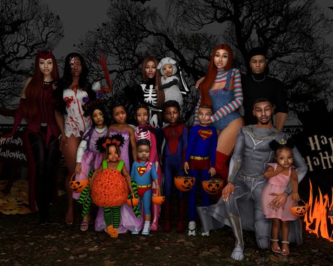 Happy Halloween ! | ClaiKim Sim on Patreon Sims Halloween Costume, Sims 4 Jobs, Teen Halloween, Sims 4 Challenges, Sims 4 Black Hair, Sims 4 Family, Free Sims 4, Sims 4 Body Mods, Sims 4 Expansions