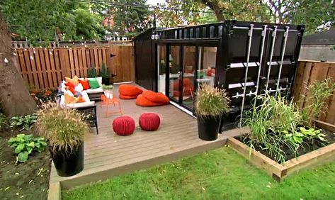 Shipping Container She Sheds and Man Caves - Discover Containers Shipping Container Pool House, Shed Homes Ideas, Shipping Container Sheds, Shipping Container Storage, Container Home Designs, Shipping Container Office, Shipping Container Pool, Container Pool, Shipping Container Cabin