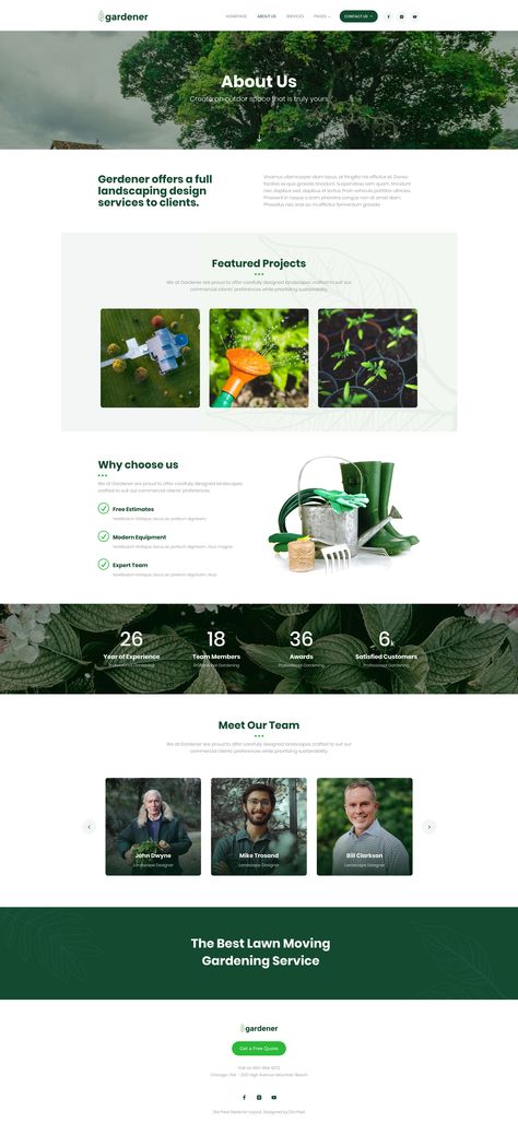 Gardener Website Design, Nature Website Design Inspiration, Landscape Design Website, Gardening Website Design, Landscape Website Design, Landscaping Website Design, Green Website Design Inspiration, Nature Website Design, Green Website Design