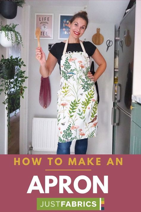 Tie Apron Free Pattern, Canvas Apron Pattern, Easy Apron Pattern Free Simple, How To Make An Apron Easy, Simple Aprons To Sew, How To Make An Apron, Embroidering Clothes, Reflection Ideas, Easy Apron Pattern