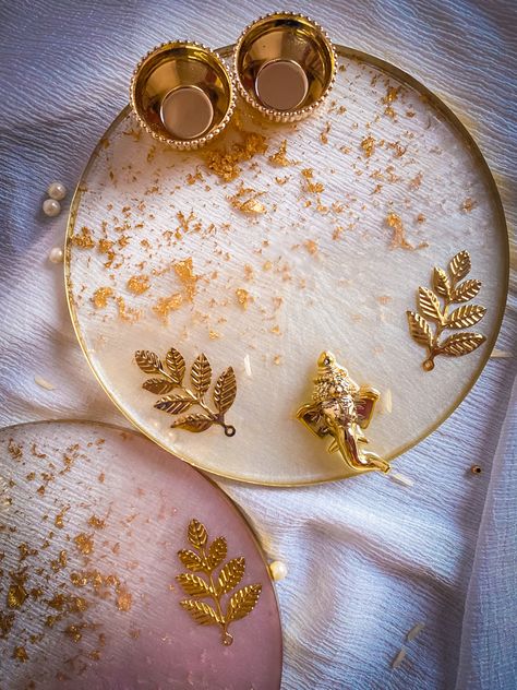 Resin Puja Plate, Resin Art Puja Thali, Resin Rakhi Platter, Resin Aarti Thali, Resin Tilak Thali, Resin Pooja Plate, Resin Art Pooja Thali, Resin Thali Ideas, Resin Plates Ideas