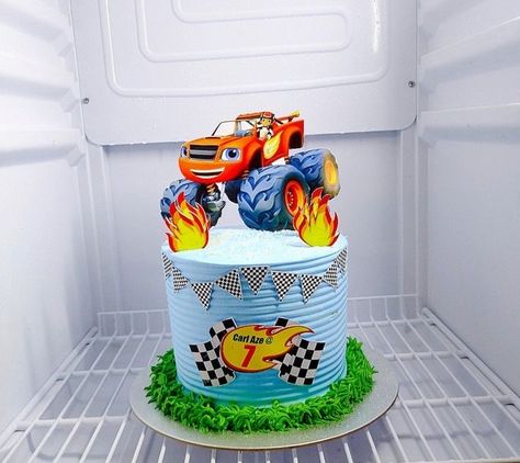 Blaze Cartoon Cake, Cake Blaze Monster Machine, Blaze The Monster Machine Cake, Blaze And Monster Machine Cake, Blaze Cakes For Boys, Monster Car Cake, Pastel Monster Truck, Blaze And The Monster Machines Birthday Cake, Blaze Monster Machine Cake