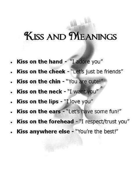 Kiss Meaning, Kinds Of Kisses, Types Of Kisses, Cute Kiss, Forehead Kisses, You Are Cute, Romantic Love Quotes, Just Friends, Romantic Love