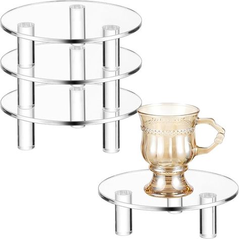 Amazon.com: Memorywuu 3 Pcs 3.94 Inch Round Acrylic Risers Display Stands Small Clear Round Acrylic Display Riser for Cake Food Jewelry Figurines Collectibles Table Decor Organizer : Home & Kitchen Acrylic Display Stands, Display Risers, Stables Design, Food Jewelry, Acrylic Display, Acrylic Jewellery, Jewelry Stand, Display Stand, Acrylic Colors