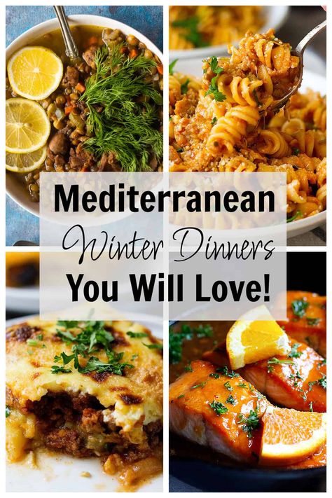 Winter Greek Food, Lunch Ideas College Students, Winter Mediterranean Recipes, Mediterranean Christmas Dinner, Lunch Ideas College, Winter Dinner Ideas, Packed Lunch Ideas, Easy Italian Meatballs, Greek Chicken And Potatoes