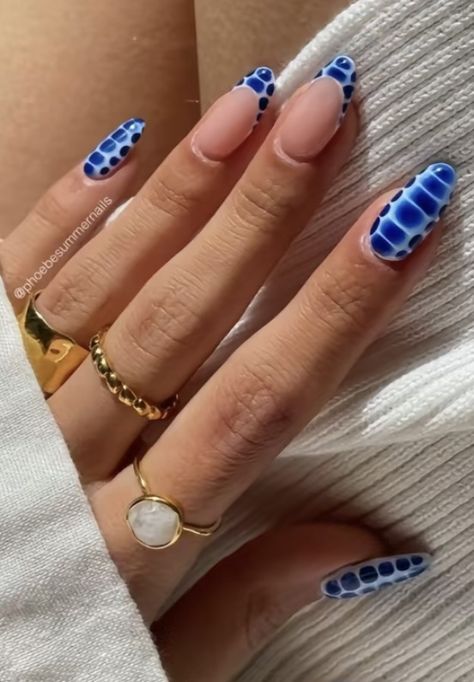 Azul Nails Ideas, Block Colour Nails, Florida Nails Designs, Blue Vacation Nails, Blooming Nail Art, Summa Nails, Jamaica Nails, Wonder Nails, Teen Nails