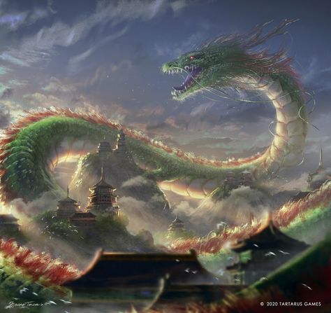 ArtStation - Dragon God - Tartarus Games Tiamat Dragon, Eastern Dragon, Mythical Monsters, Legendary Dragons, Creepy Drawings, Mythical Dragons, Dream Dream, Dragon Artwork Fantasy, Beautiful Dragon