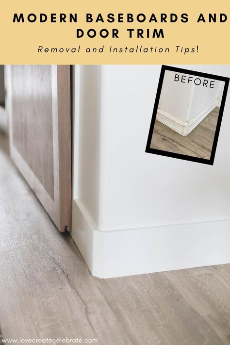 Baseboard And Door Trim, Baseboards And Door Trim, Diy Trim Molding, Modern Baseboards And Trim, Modern Door Trim, Baseboards And Trim Ideas, Bullnose Corners, New Baseboards, Baseboards And Trim