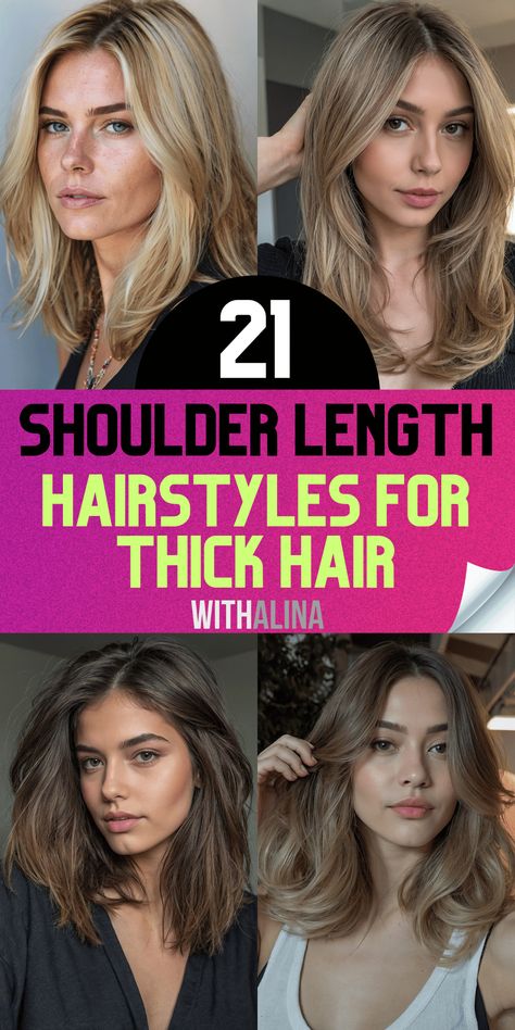 30 Elegant Medium Hairstyles for Women Over 50 Medium Length Hair With Layers Straight, Thick Shoulder Length Hair, Medium Hairstyles For Women, Shoulder Length Hair With Bangs, Layers Bangs, Layered Thick Hair, Hairstyles For Thick Hair, Shoulder Length Layered, Classic Haircut