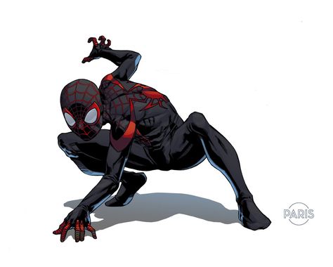 Miles Morales by ParisAlleyne Miles Morales Poses, Landing Pose, Miles Morales Comic, Miles Morales Art, Comic Poses, Miles Morales Spiderman, Marvel Fan Art, Ultimate Spiderman, Spiderman Comic