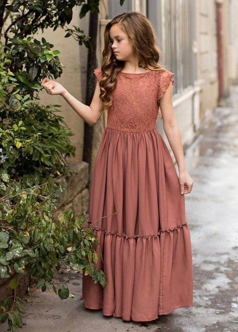 Macy Dresses, Gorgeous Maxi Dresses, Kids Dress Wear, Dress Idea, Kids Dresses, Frocks For Girls, Rust Dress, Resin Charms, Dresses Kids Girl