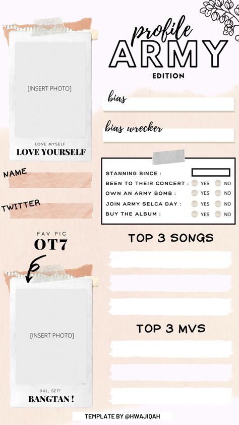 feel free to use! Kpop Get To Know Me Template, K Pop Planner Template, Kpop Notes Template, Canva Kpop Template, Kpop Questions Template, Kprofiles.com Template, Kpop Albums Ideas, Kpop Profile Template, My Profile Template