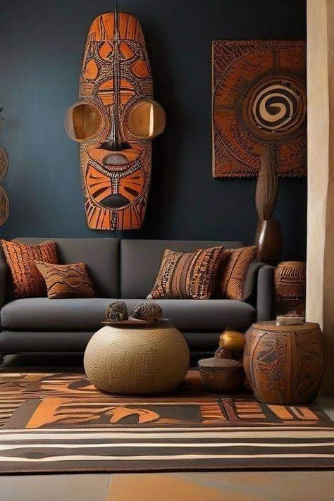 Furniture Ideas Bedroom, African Living Rooms, Modern African Decor, African Room, Sofa Area Externa, Afrocentric Decor, Bedroom Furniture Ideas, African Interior Design, Home Quotes