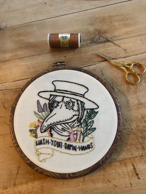 Plague Doctor Embroidery, Doctor Embroidery, The Plague Doctor, The Plague, Plague Doctor, Looking For Someone, Embroidery Cross Stitch, Embroidery Cross, Needle And Thread