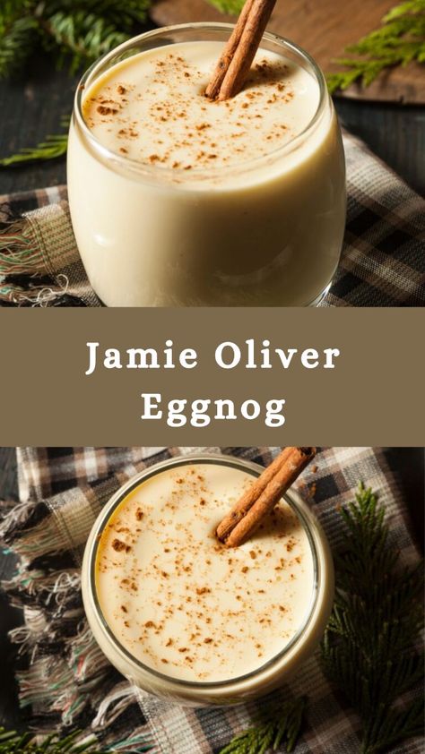 Jamie Oliver Eggnog is made with whole milk, heavy cream, cinnamon sticks, a vanilla bean pod, freshly grated nutmeg, eggs, and Bacardi Dark Rum or bourbon. This easy UK eggnog recipe creates a traditional drink that takes about 30 minutes to prepare and can serve up to 8 people. Cooked Eggnog Recipe Homemade, Home Made Eggnog Recipes, Old Fashioned Egg Nog, Traditional Eggnog Recipe, Egg Nogg Recipes, Boozy Eggnog Recipe, Eggnog Recipe Alcoholic, Jaime Oliver Recipes, Home Made Egg Nog