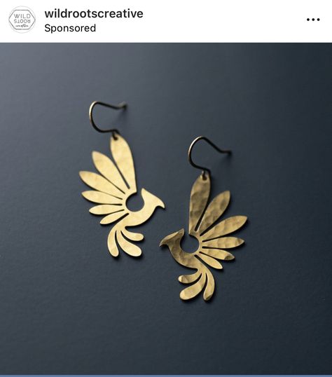 Recycle Jewelry Ideas, Phoenix Earrings, Bird Symbol, Brass Birds, Golden Bird, Phoenix Necklace, Brass Bird, Creative Shop, Classy Earrings