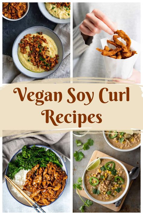 12 Best Soy Curl Recipes - Healthier Steps Soy Curl Philly Cheesesteak, Slow Cooker Soy Curls, Recipes With Soy Curls, Baked Soy Curls, Soy Curls Recipes Vegan Healthy, Soy Curls Recipes, Vegan Jerky, Soy Curls, Meat Replacement