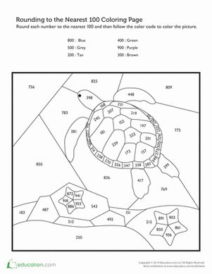 Third Grade Rounding & Estimation Coloring Worksheets: Rounding Color by Number: Sea Turtle and Sea Stars Math Place Value, Sea Stars, Fourth Grade Math, Math Coloring, 3rd Grade Classroom, Third Grade Math, Color By Numbers, Math Stations, Color By Number