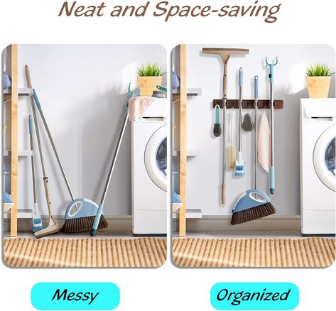 Broom Closet Organizer, Cleaning Tools Organization, Closet Laundry Room, Garage Laundry Rooms, Organiser Son Dressing, Broom Hanger, Garden Tool Rack, Organizer For Closet, Closet Laundry