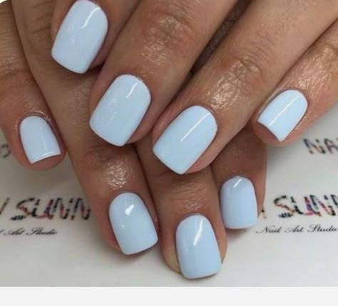 Pretty Nails For Summer, Pedicure Gel, Short Gel Nails, Light Nails, Her Nails, Pretty Nail Designs, Blue Nail, White Nail, Dipped Nails