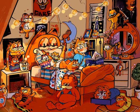 Garfield Room, Garfield Pictures, Garfield Images, Garfield The Cat, Garfield Cat, Swag Art, Arte Inspo, Orange Cat, A Cartoon