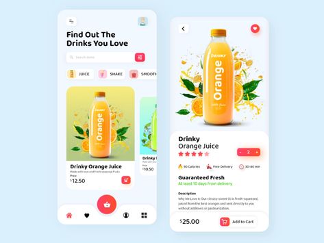 Food Delivery App by Sorwoar Resim on Dribbble Drink Delivery, Ux App Design, Food Delivery App, Delivery App, Web App Design, Website Inspiration, Mobile Ui, Food Delivery, Ui Ux Design