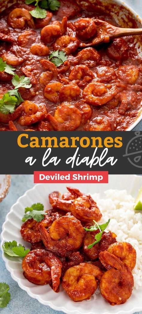 Shrimp Camarones Recipe, Chicken A La Diabla, Deviled Shrimp Mexican, Diablo Shrimp Tacos, Shrimp Diabla Mexican, Mexican Seafood Dishes, Shrimp Ala Diabla, Shrimp Spicy Recipes, Tomato And Shrimp Recipe