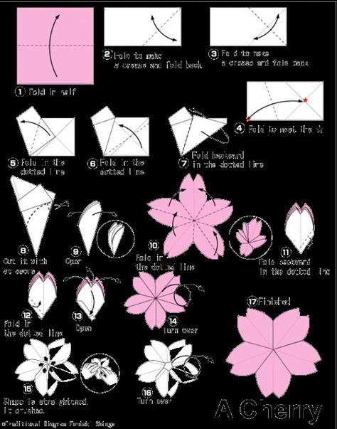 Origami Cherry Blossom, Cherry Blossom Origami, Diy Fleur, Rolled Paper Flowers, Paper Flower Arrangements, Cute Origami, Origami Patterns, Pinterest Diy Crafts, Sakura Flower