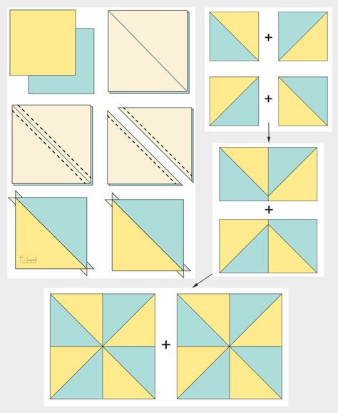 Shortcut Quilt Blocks, How To Sew A Pinwheel Block, 9 Inch Square Block Quilt Patterns, Large Pattern Fabric Quilts, Simple Quilt Blocks Ideas, Pinwheel Block Pattern, Pinwheel Quilt Block Sizes, Pin Wheel Quilts, Free Downloadable Quilt Patterns