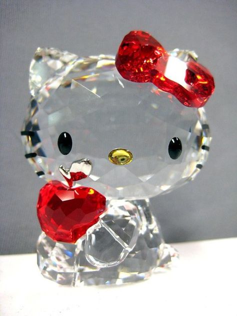 Swarovski Hello Kitty, Hello Kitty Room Decor, Swarovski Crystal Figurines, Hello Kitty House, Hello Kitty Jewelry, Hello Kitty Rooms, Hello Kitty Aesthetic, Hello Kitty Art, Kawaii Accessories