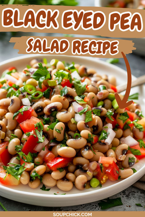 Black Eyed Pea Salad Recipe Blackeye Pea Salad, Black Eyed Pea Salad Recipe, Blackeyed Pea Salad, Black Eyed Pea Recipes, Black Eye Pea Salad, Red Wine Vinegar Recipes, Southern Meals, Black Eyed Pea Soup, Black Eyed Pea Salad