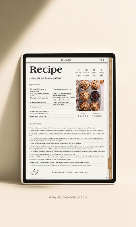 Digital Recipe Book for Goodnotes | iPad Recipe Books birthdayplanner #eventplanner #travelplannertemplatenotion. Book Design Templates, Digital Planner Ideas, Digital Meal Planner, Recipe Book Design, Digital Cookbook, Digital Recipe Book, Homemade Cookbook, Recipe Book Templates, Cookbook Design