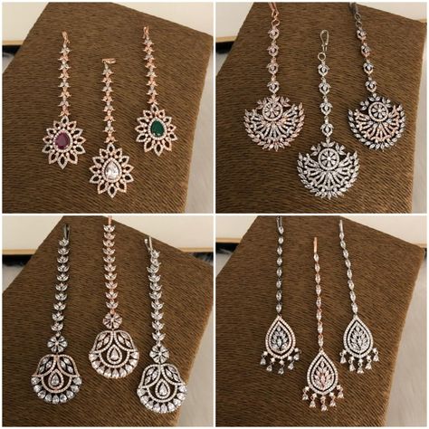 Diamond Maangtika, Papati Billa, Mang Tika, Tikka Jewelry, Maang Tika, Mang Tikka, Matha Patti, Wedding Studs, Indian Bridal Jewelry Sets