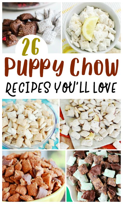 Are you looking for some of the best puppy chow recipes? Who isn't, right? If you love to make your own muddy buddies, this huge list is a must! Best Puppy Chow Recipe, Puppy Chow Mix, Puppy Chow Snack, Puppy Chow Christmas, Puppy Chow Chex Mix Recipe, Chex Mix Puppy Chow, Muddy Buddies Recipe, Puppy Chow Recipes, Trail Mix Recipes