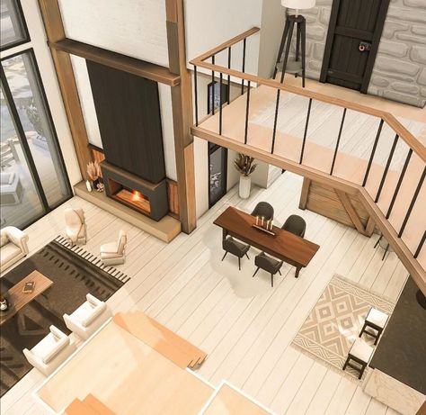 Sims4 Loft House, Sims 4 Fireplace Ideas, Sims Apartment Ideas, Sims 4 Basement Ideas, Sims Living Room Ideas, Sims Interior Design, Sims 4 Interior Design Ideas, Sims 4 Living Room Ideas, Sims Apartment