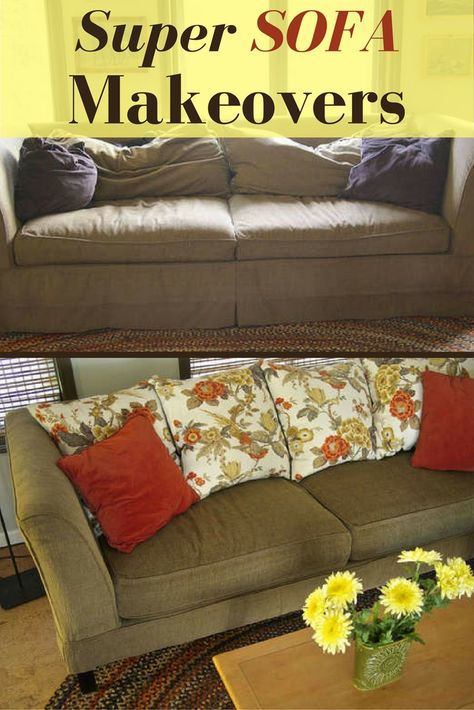 Over the years a sofa can become stained, outdated, or saggy, tempting us to spring for a new one. But you can upgrade your sofa without buying new. Before you buy, check out these clever ways to revitalize an old sofa. Old Couch, Tan Sofa, Navy Blue Living Room, Floral Sofa, Dining Room Table Chairs, Blue Chairs Living Room, Leather Dining Room Chairs, Old Sofa, Caster Chairs