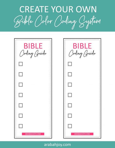 Create your own Bible color coding guide with these templates. Use our Bible color coding tips to create a color coding guide that will work for you. Plus, come see how color coduing your Bible can help you grow in faith and deepen your Scripture study. || Arabah Joy #biblestudy #biblestudytips #spiritualgrowth #biblestudymethods #christianliving #arabahjoy Bible Color Coding, Coding Tips, Bible Study Template, Inductive Bible Study, Coding For Beginners, Study The Bible, Grow In Faith, Bible Resources, Free Bible Study