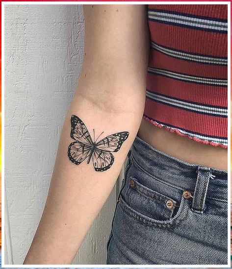 Butterfly Tattoo Designs - With new great products unleashing everyday, visit to discover what you have been searching for. DO IT IMMEDIATELY! A Butterfly Tattoo, Typography Tattoo, Muster Tattoos, Bad Tattoos, Butterfly Tattoo Designs, Classic Tattoo, Subtle Tattoos, Tattoo Trends, Pattern Tattoo