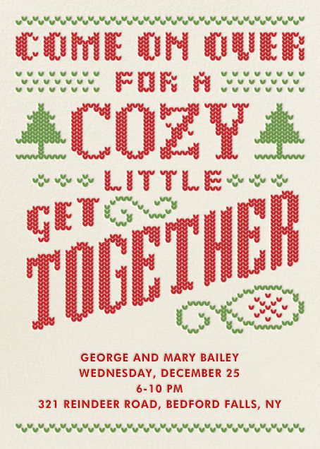 Holiday Party Flyer, Hipster Christmas, Online Party Invitations, Christmas Graphic Design, Christmas Campaign, Cross Stitch Christmas, Paperless Post, 카드 디자인, Crate Barrel