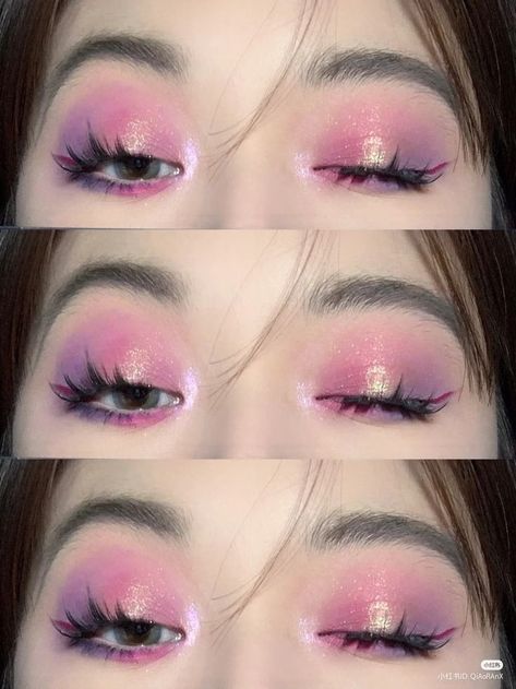 Purple And Pink Eye Makeup, Purple Pink Eye Makeup, Pink Purple Makeup Looks, Pink And Purple Makeup Looks, Cute Pink Makeup Looks, Pink Purple Eye Makeup, Purple And Pink Makeup, Pink And Purple Eye Makeup, Pink And Purple Makeup