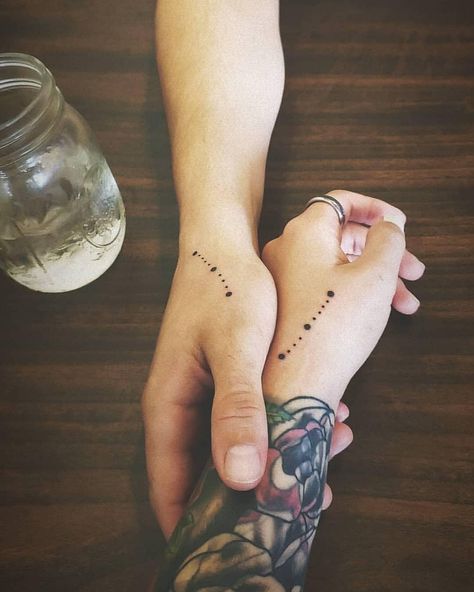 Asteroid Belt Tattoo, Ellipsis Tattoo, Orion Tattoo Ideas, Orions Belt Tattoo, Orion’s Belt Constellation Tattoo, Orion Belt Constellation, Orion’s Belt Constellation, Orion’s Belt, Belt Tattoo