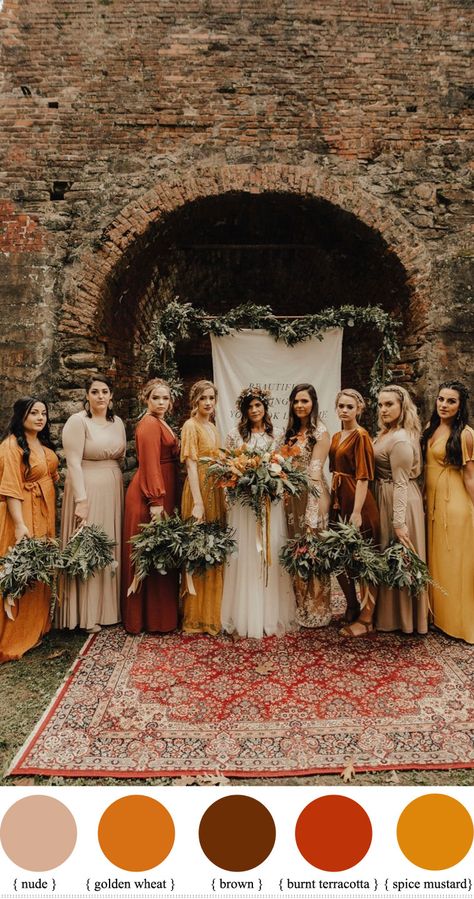 Terracotta Wedding Colors, Rustic Bridesmaids, Terracotta Wedding, Have Inspiration, Fall Wedding Colors, Wedding Chicks, Boho Diy, Boho Bridal, Bohemian Wedding